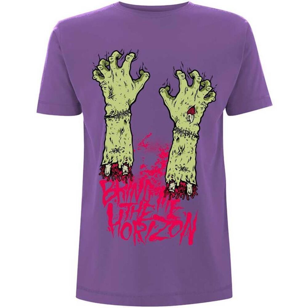Bring Me The Horizon Unisex Adult Zombie Hands Cotton T-Shirt / Purple